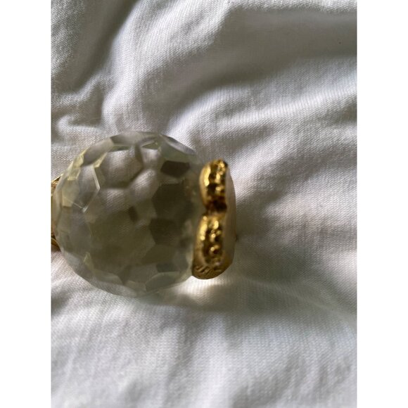 Vintage Gold & Crystal Elephant Figurine With Faceted Glass Body & Detailed Meta - Picture 13 of 13